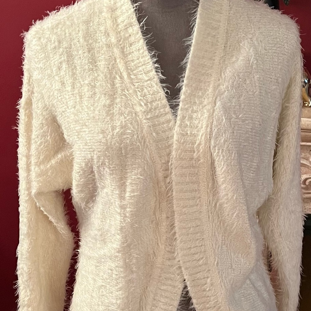 BeBe Open Front Fuzzy Cardigan